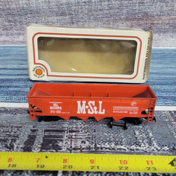 Vintage Bachmann H.O scale MSTL hopper train car red and white - Picture 1 of 10